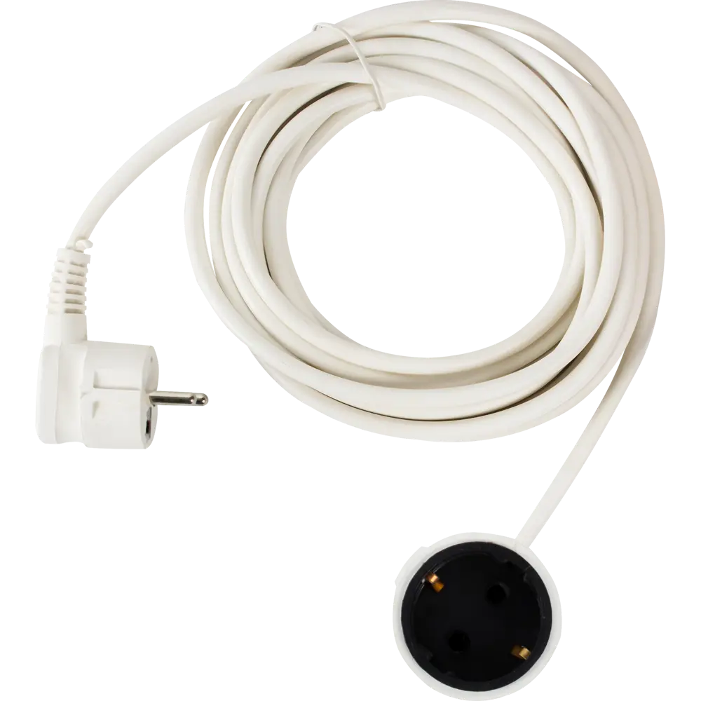 Удлинитель с заземлением для маломощной техники 1 розетка 5 м цвет белый Santreyd STLM-2077648