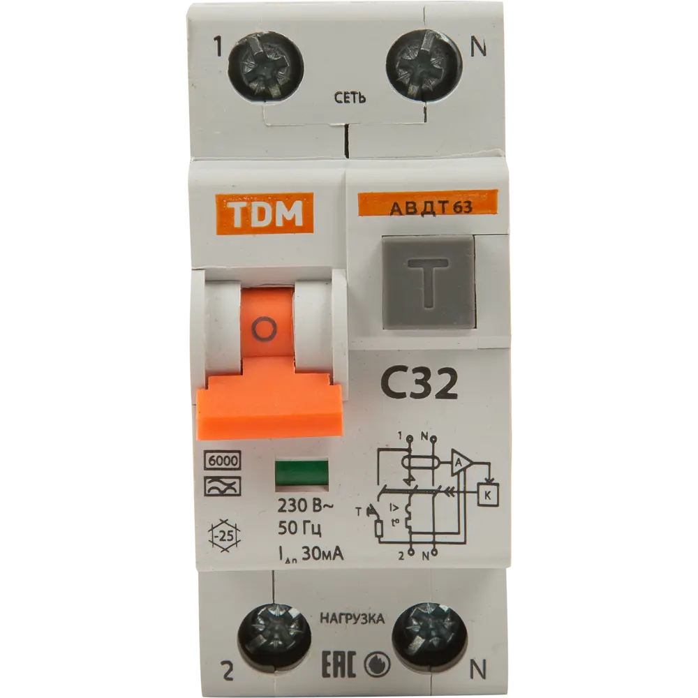 Дифференциальный автомат TDM Electric АВДТ63 для защиты сети и человека 84399422 STLM-1117795 - Вид №1