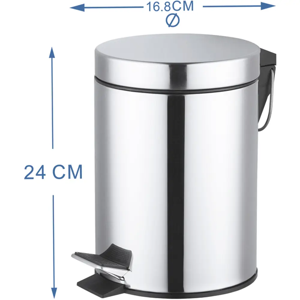 Бак для мусора в ванную комнату KONSENSA Терни 3 л сталь цвет хром STLM-2023839