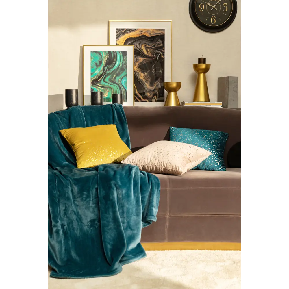 Плед Flamingo 200x220 см микрофибра цвет бирюзовый INSPIRE STLM-2087568 - Вид №3