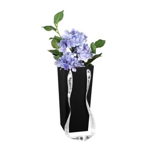 Пакет для цветов "Призма" высота 35 см чёрный, с ручками QWERTY