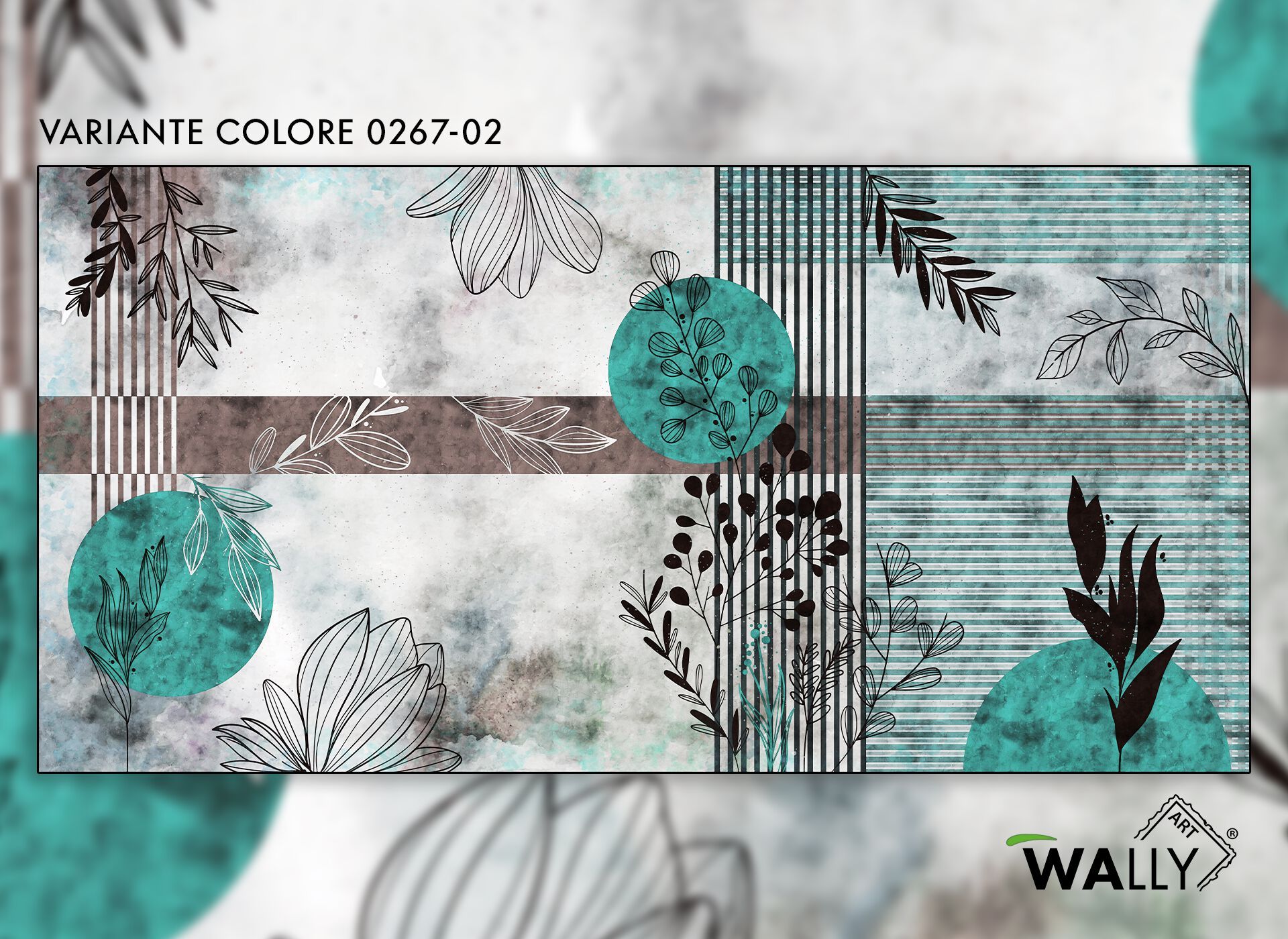 Моющиеся нетканые обои с цветочным рисунком WALLYART Lacollection ARCH-00137600 - Вид №2