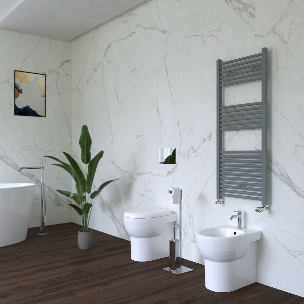 Настенный стальной полотенцесушитель с горячей водой Ercos Опера ARCH-00101025 - Вид №3