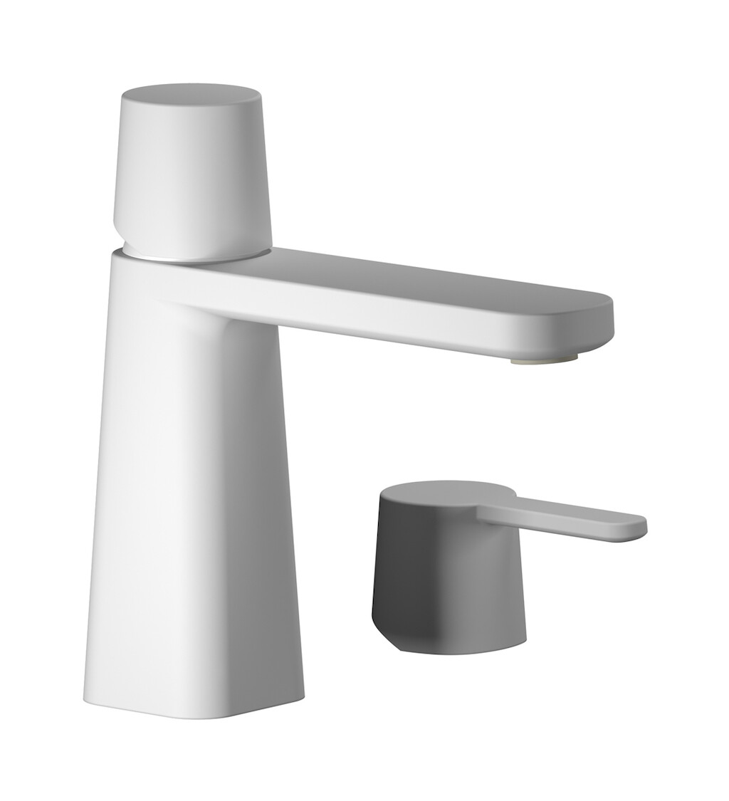 Смеситель для раковины на 1 отверстие в комплекте с донным клапаном WE ARE IB aa206ss Matt White TAAAC