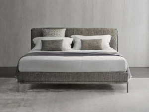 Flou Двуспальная кровать с обивкой и съемным чехлом из ткани Icon