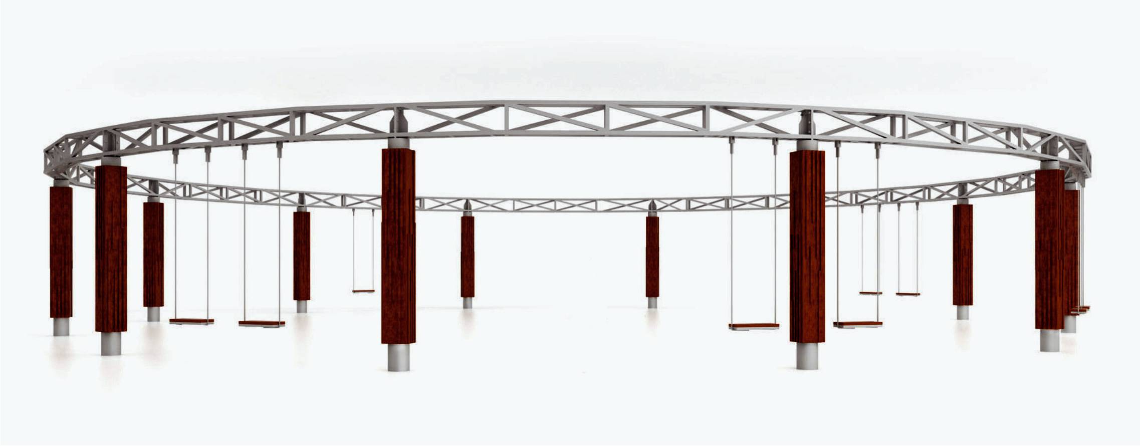 14495 ОРЕГОН Mega 08, качели городские с навесом LAB.Space  - Вид №2