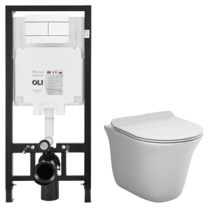 Комплект инсталляции Oli 80 Eco с безободковым унитазом AM.PM Force
