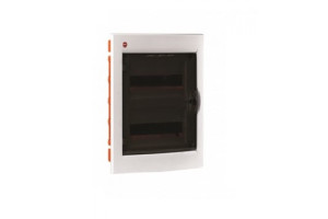15150793 Встраиваемый щиток ЩРв-П-24 прозрачная дверь IP41, белый, с клеммным блоком 2x87508 и замком 81924 DKC