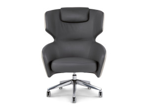 5-спицевое кожаное вращающееся офисное кресло с подлокотниками