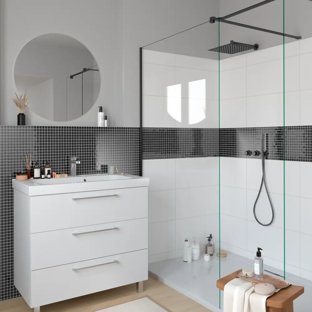 Стеклянная мозаика Kreaforta черная глянцевая 30×30 см 89400889 STLM-1575138 - Вид №6