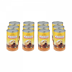 ПР0039853*12 Корм для собак Дог Гарант сочные кусочки в соусе Курица, индейка конс. 1230г (упаковка - 12 шт) Dr. ALDER`s