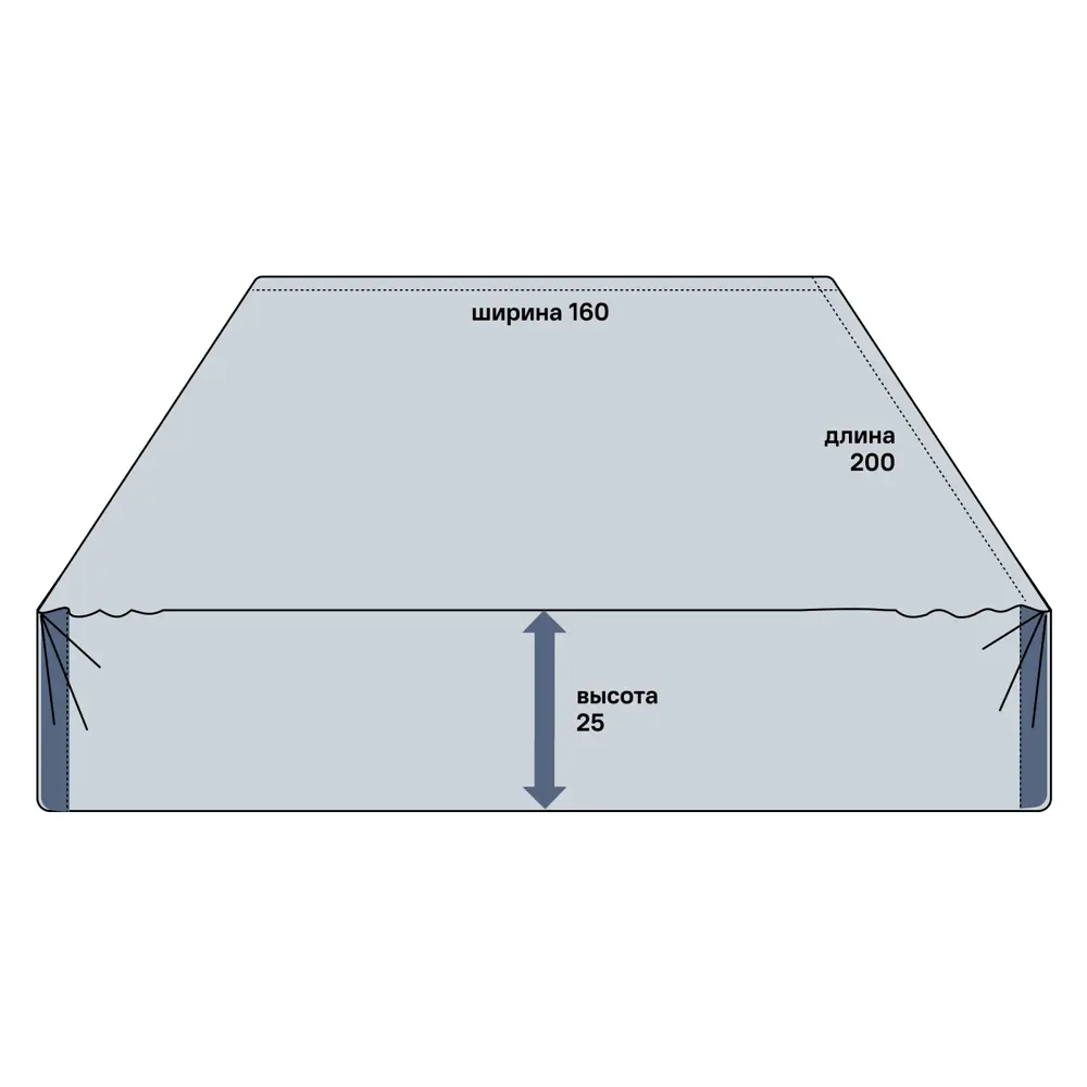 Простыня Inspire 160x200 см сатин на резинке цвет графит STLM-2172125 - Вид №1