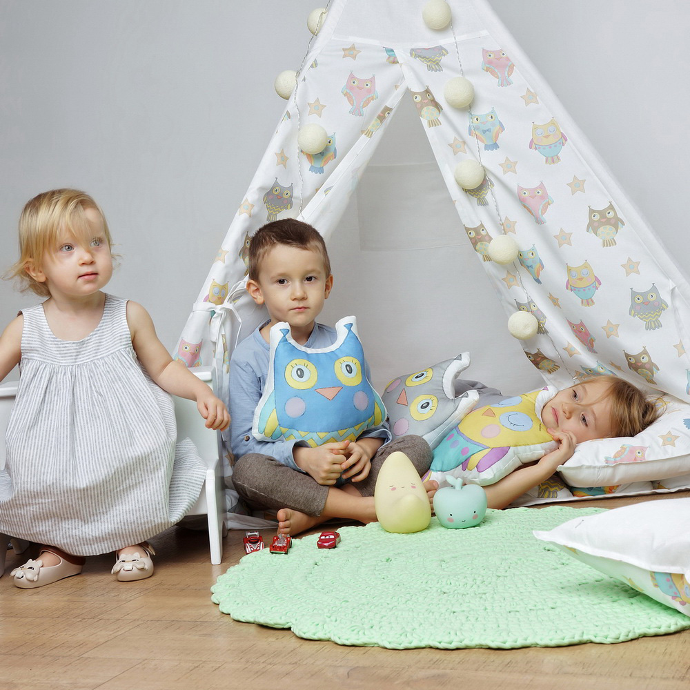 Вигвам для детей "Милые совята" VAMVIGVAM  281899 Белый;бежевый Santreyd  - Вид №9