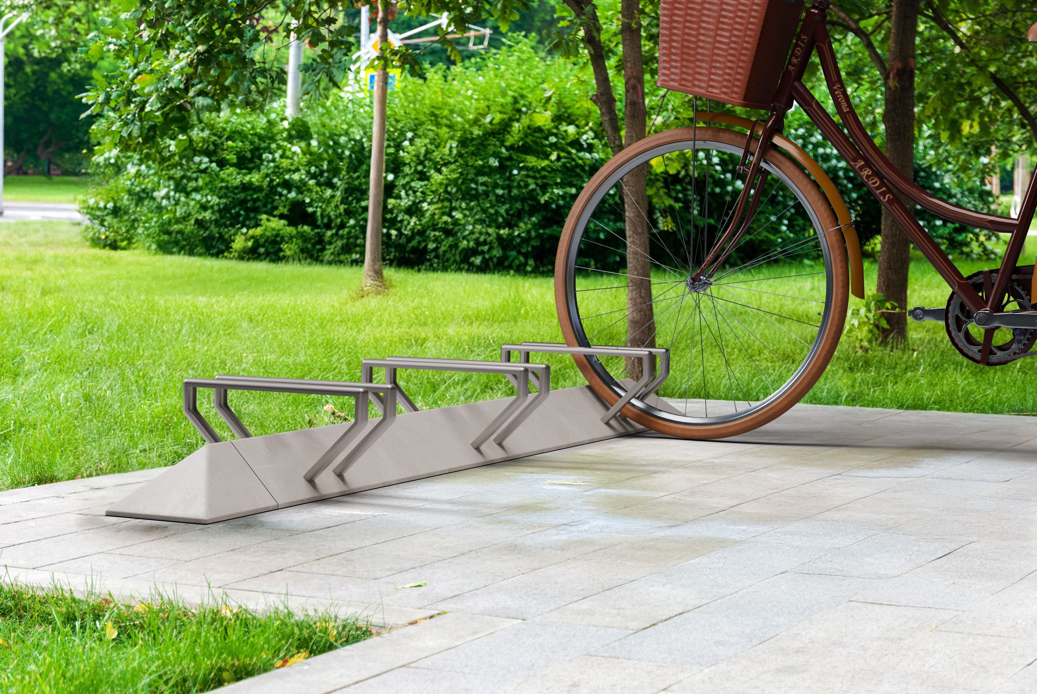 Стойка для велосипедов из оцинкованной стали и бетона Studio Città киригами ARCH-00047124 - Вид №1