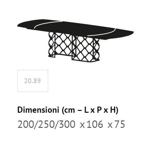 Обеденный стол из стали и дерева Bontempi Casa MAJESTY ARCH-00066435 - Вид №18