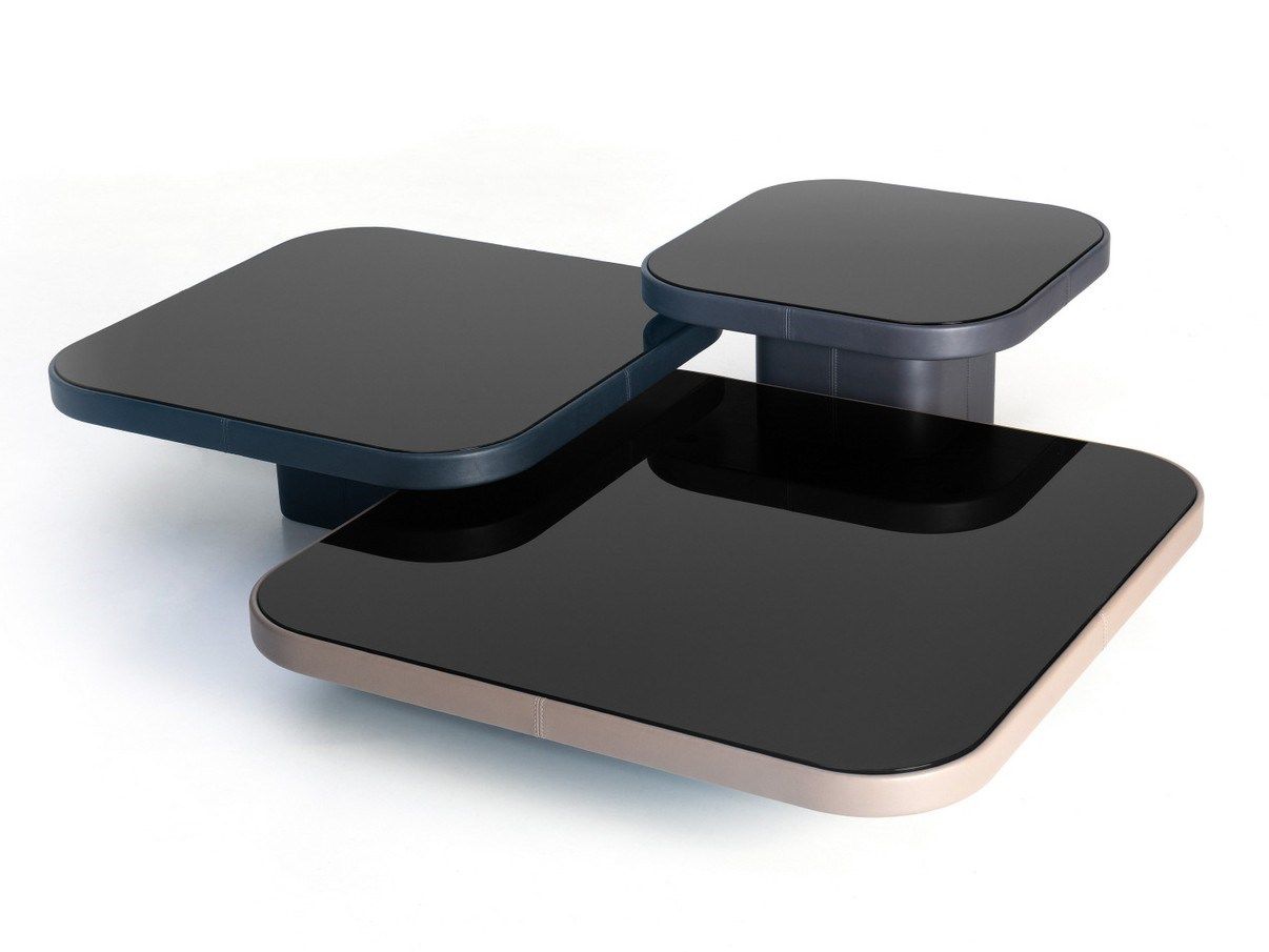 Квадратный журнальный столик из кожи и стекла de Sede DS-3011 ARCH-00115660