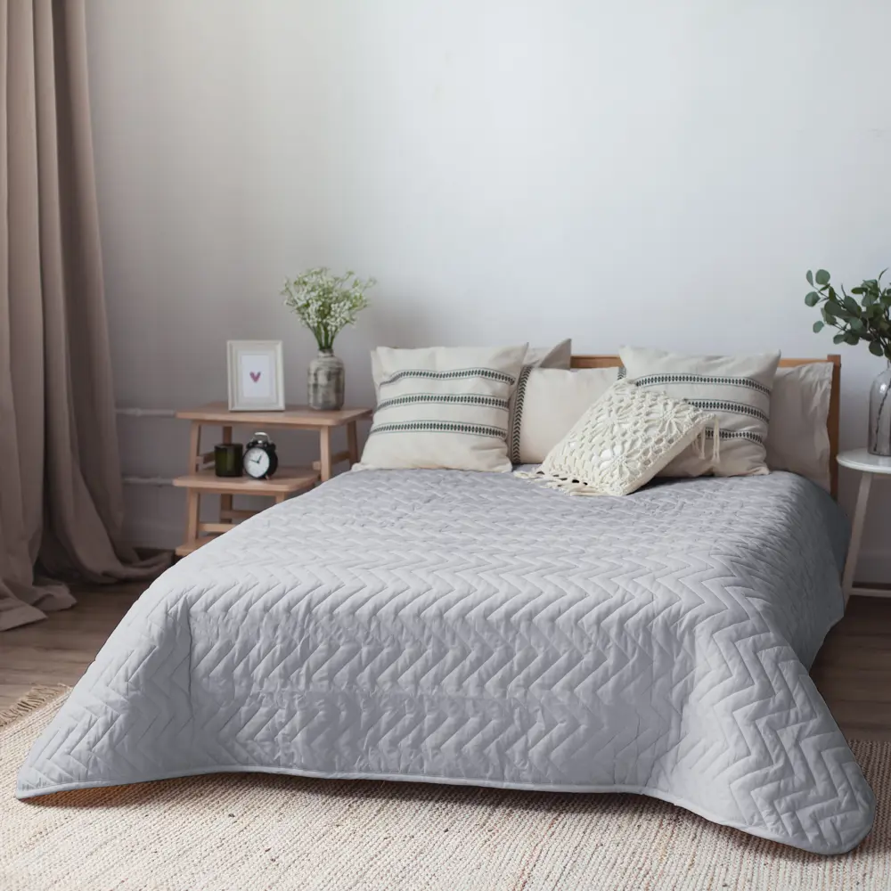 Покрывало Nicolosi 240x200 см микрофибра цвет серый INSPIRE STLM-2081244 - Вид №5