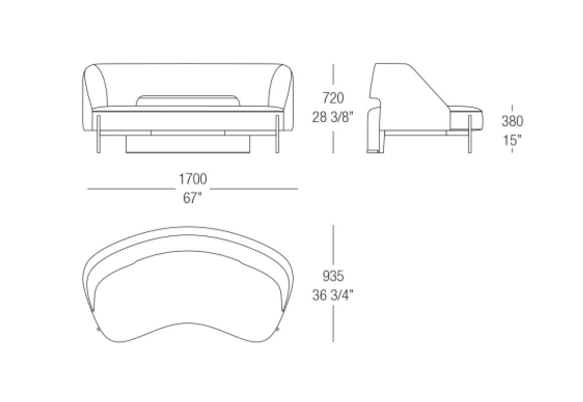 Изогнутый диван из ткани MisuraEmme VIRGIN ARCH-00088898 - Вид №6