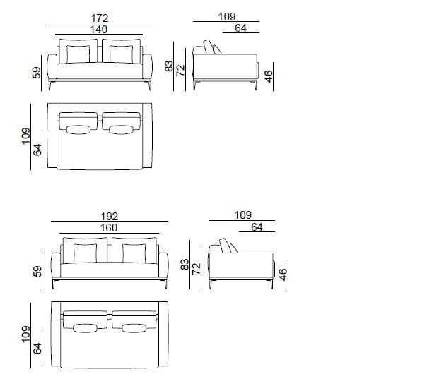 3-местный тканевый диван Lebom ALFIL ARCH-00145639 - Вид №3