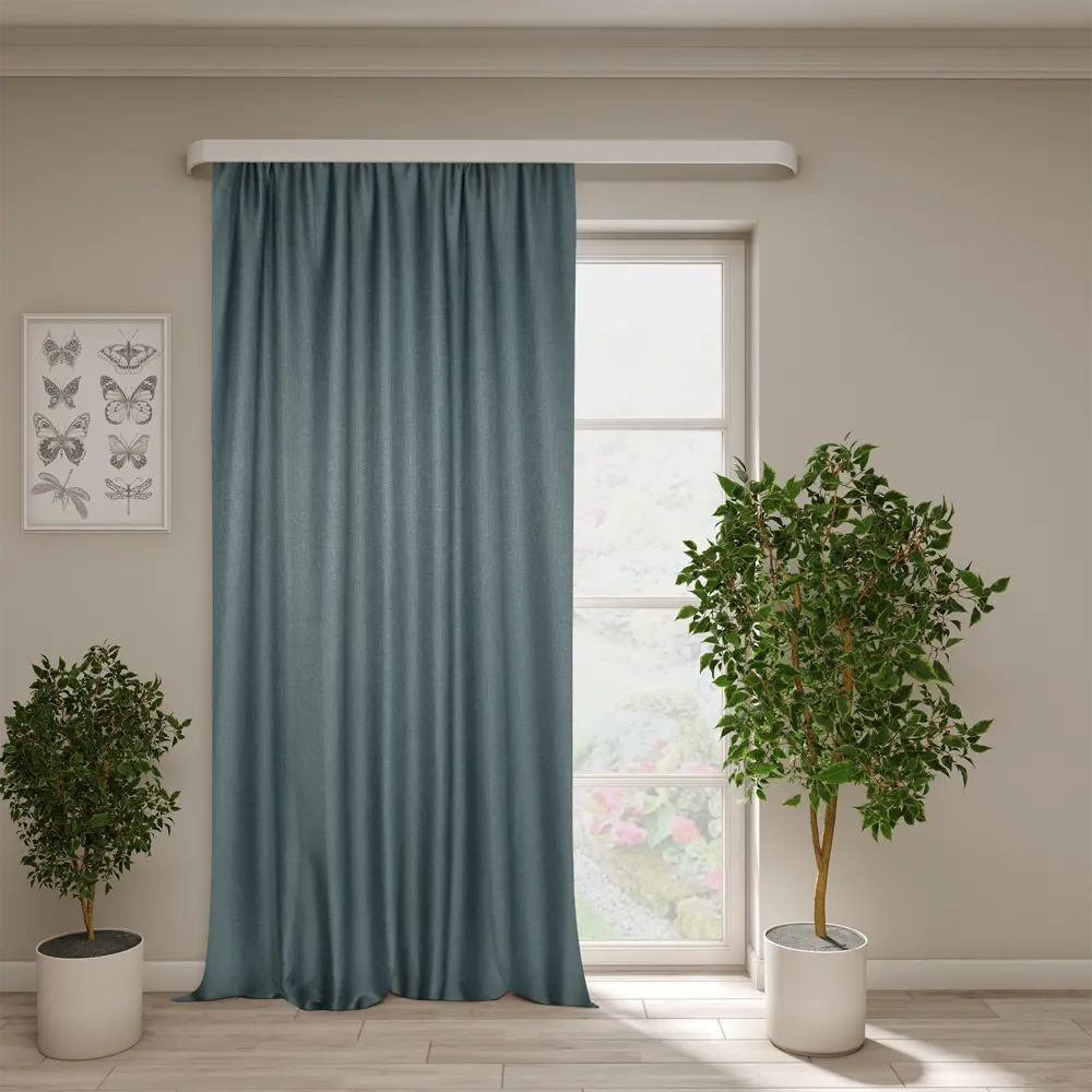 Штора Горжель 200x280 см с лентой - изумрудная элегантность для гостиной 89422761 Santreyd STLM-1581885