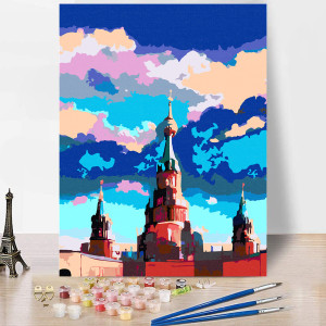 90719106 Картина по номерам Кремль в стиле Макото Синкая 30х40 см STLM-0353435 RED PANDA