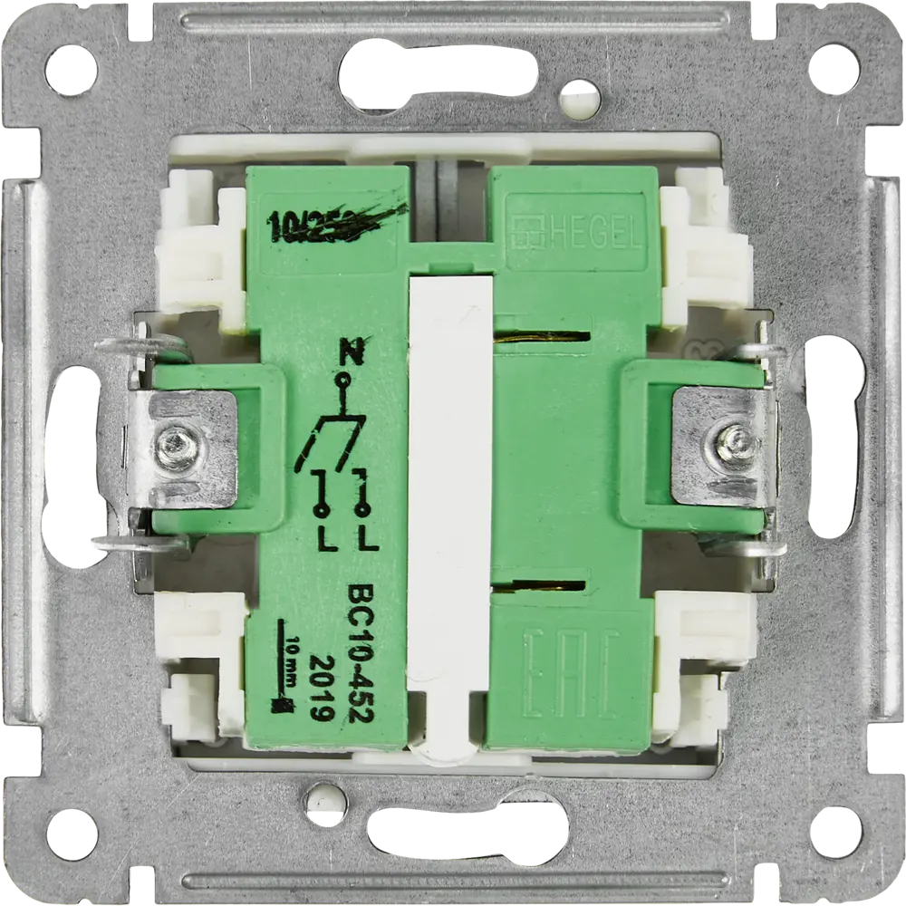 Выключатель встраиваемый Hegel Мастер 2 клавиши с индикатором цвет черный STLM-2054473 - Вид №2