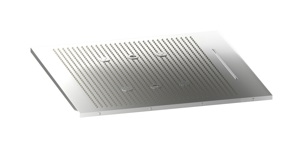 Полувстроенный верхний душ с режимами - дождь, водопад, распыление и хромотерапия WE ARE IB av630cc Chrome Aqua