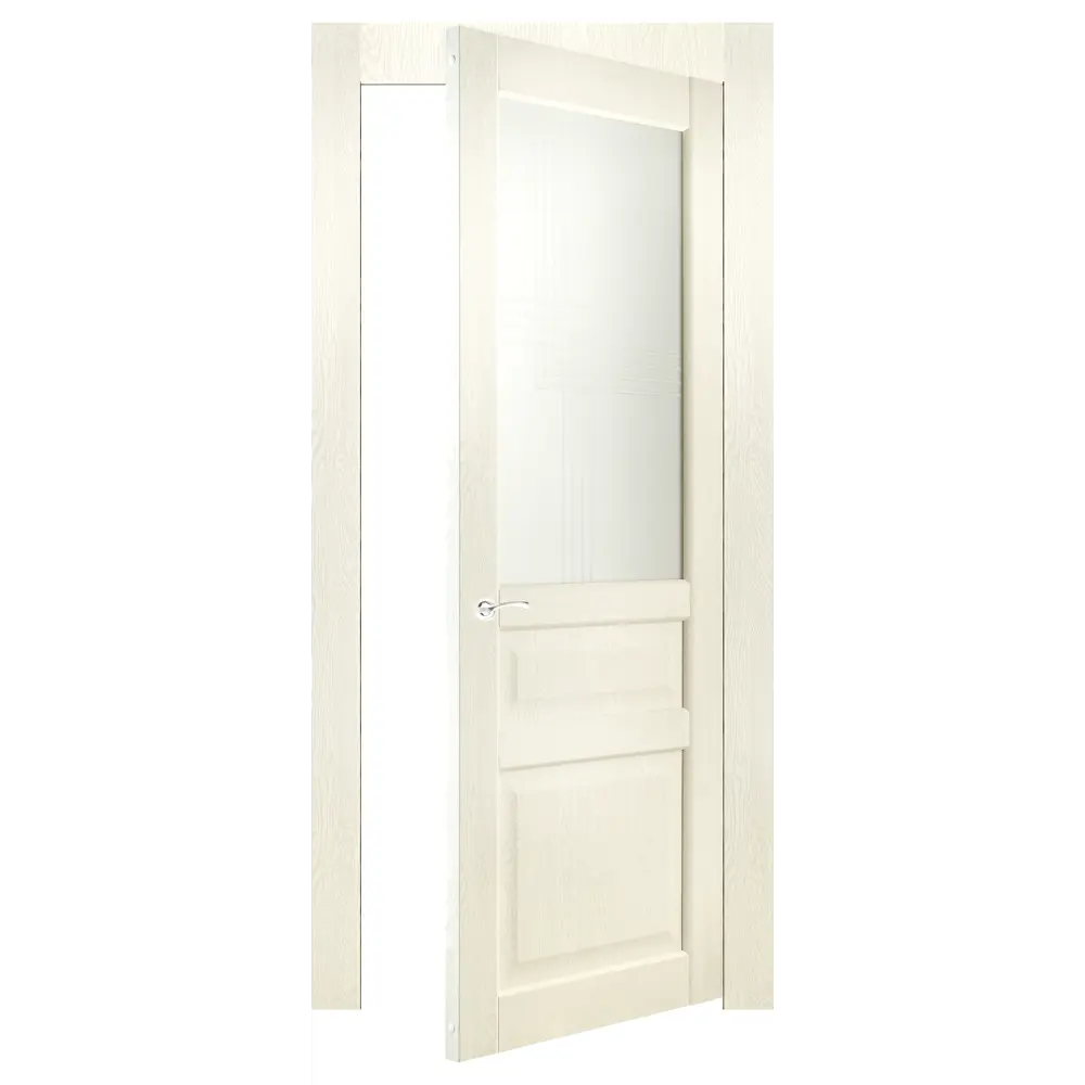 Дверь межкомнатная остеклённая Artens Мария 90x200 см, ПВХ, цвет айвори, с замком в комплекте 82401330 STLM-2032389  - Вид №3