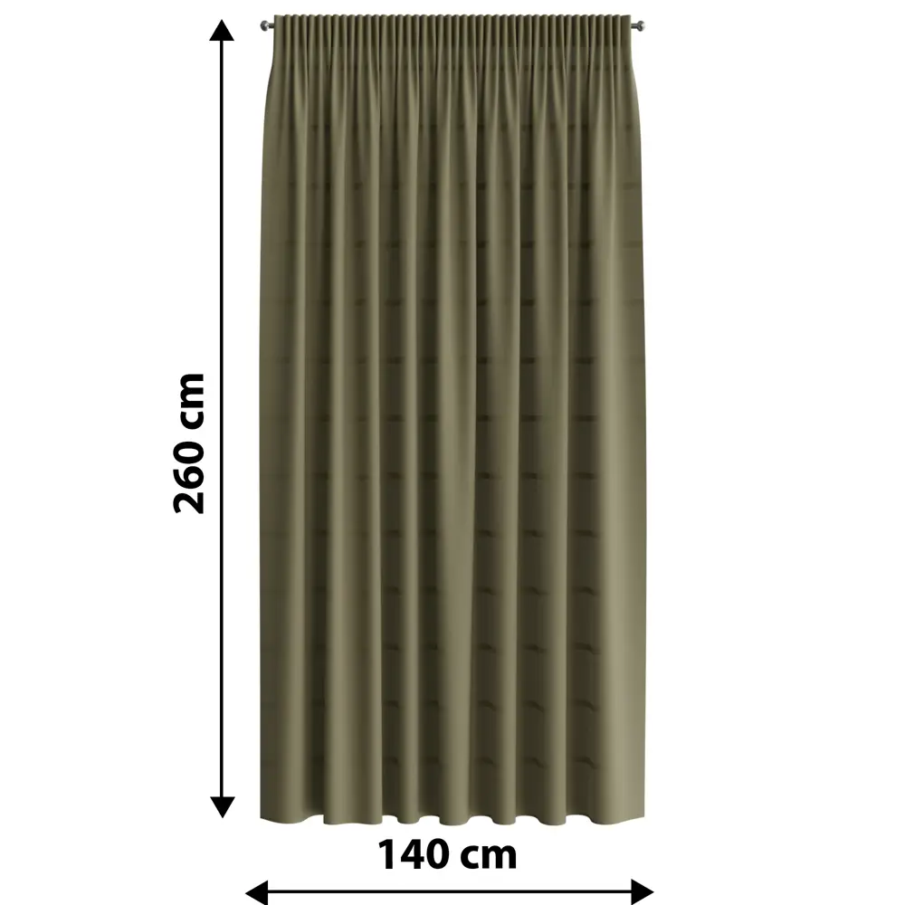 Штора на ленте 140x260 см цвет оливковый GARDEN STLM-2192208 - Вид №2
