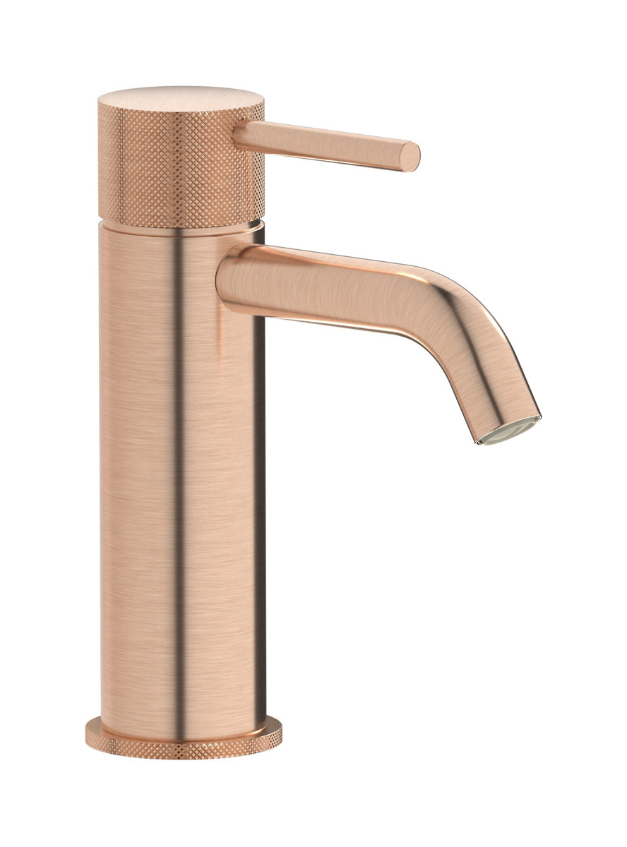 Смеситель для раковины на 1 отверстие в комплекте с донным клапаном. WE ARE IB id200sr Brushed Rose Gold Industria
