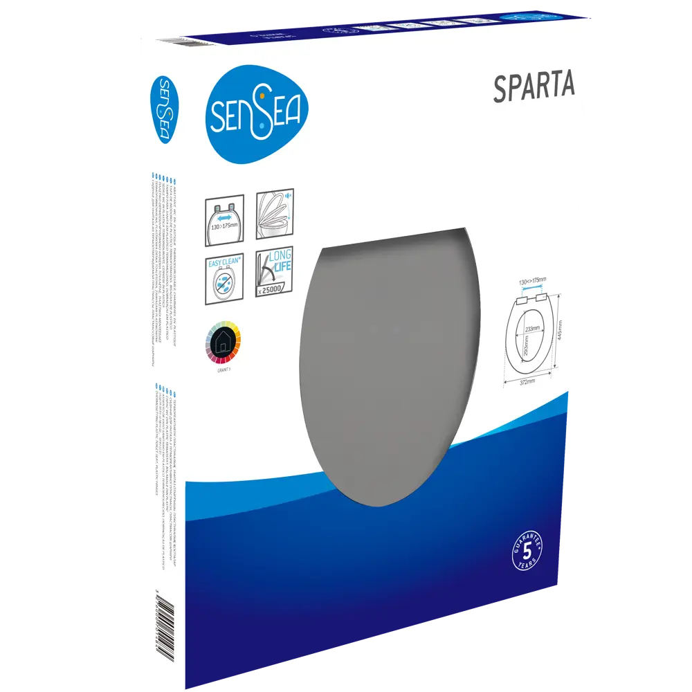Сиденье для унитаза Sensea Sparta с микролифтом цвет серый STLM-2184788 - Вид №8