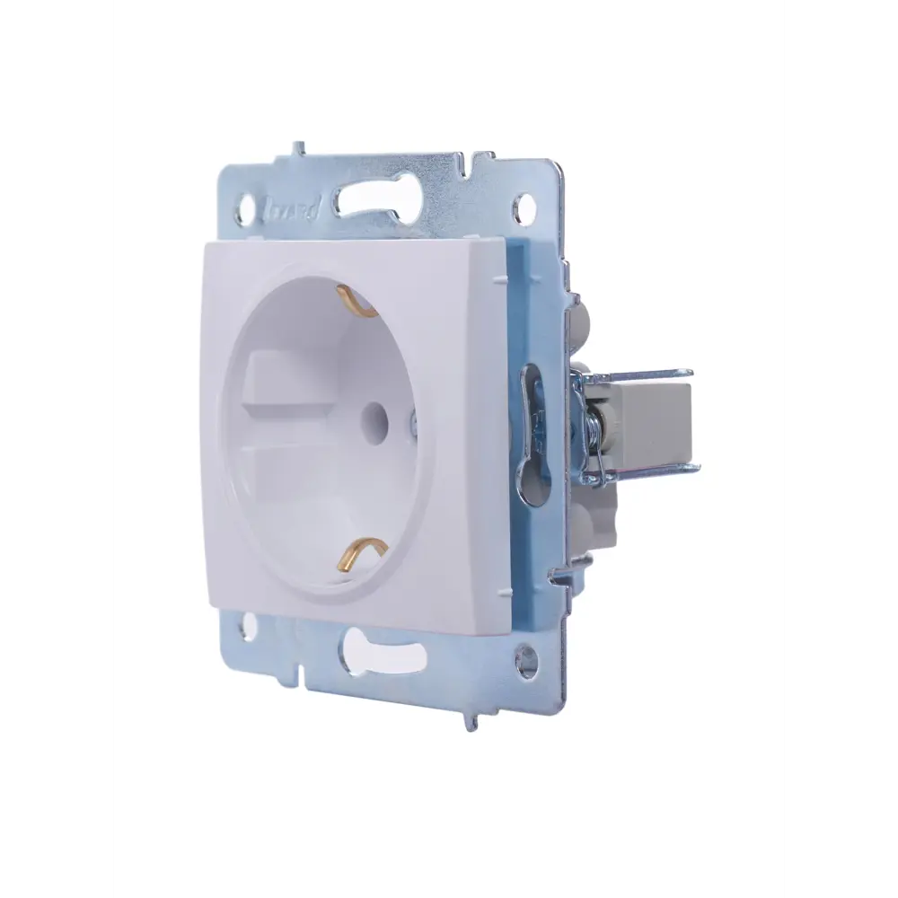 Розетка Lezard Karina с заземлением цвет белый STLM-2125597 - Вид №1