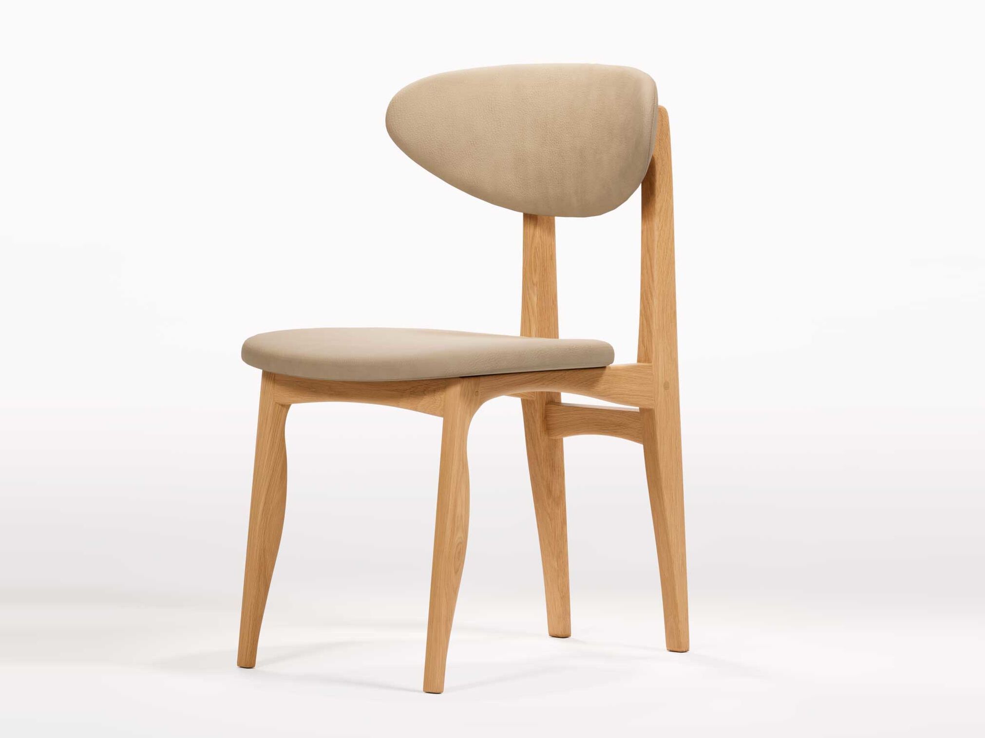 Кожаный стул с открытой спинкой и деревянной рамой Wewood DEGAS ARCH-00046397