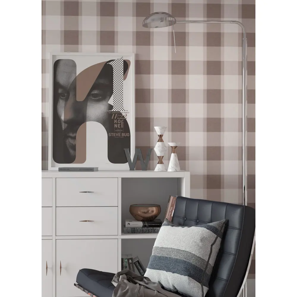 Обои флизелиновые Палитра Soft cage коричневые 0.53 м N1000-82 STLM-2064643 - Вид №3
