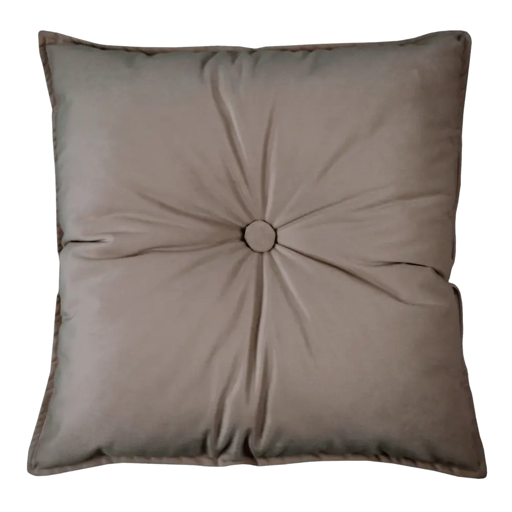 Подушка с пуговицей Бархат 43x43 см цвет бежевый 89112399 STLM-2026587 LINEN WAY 