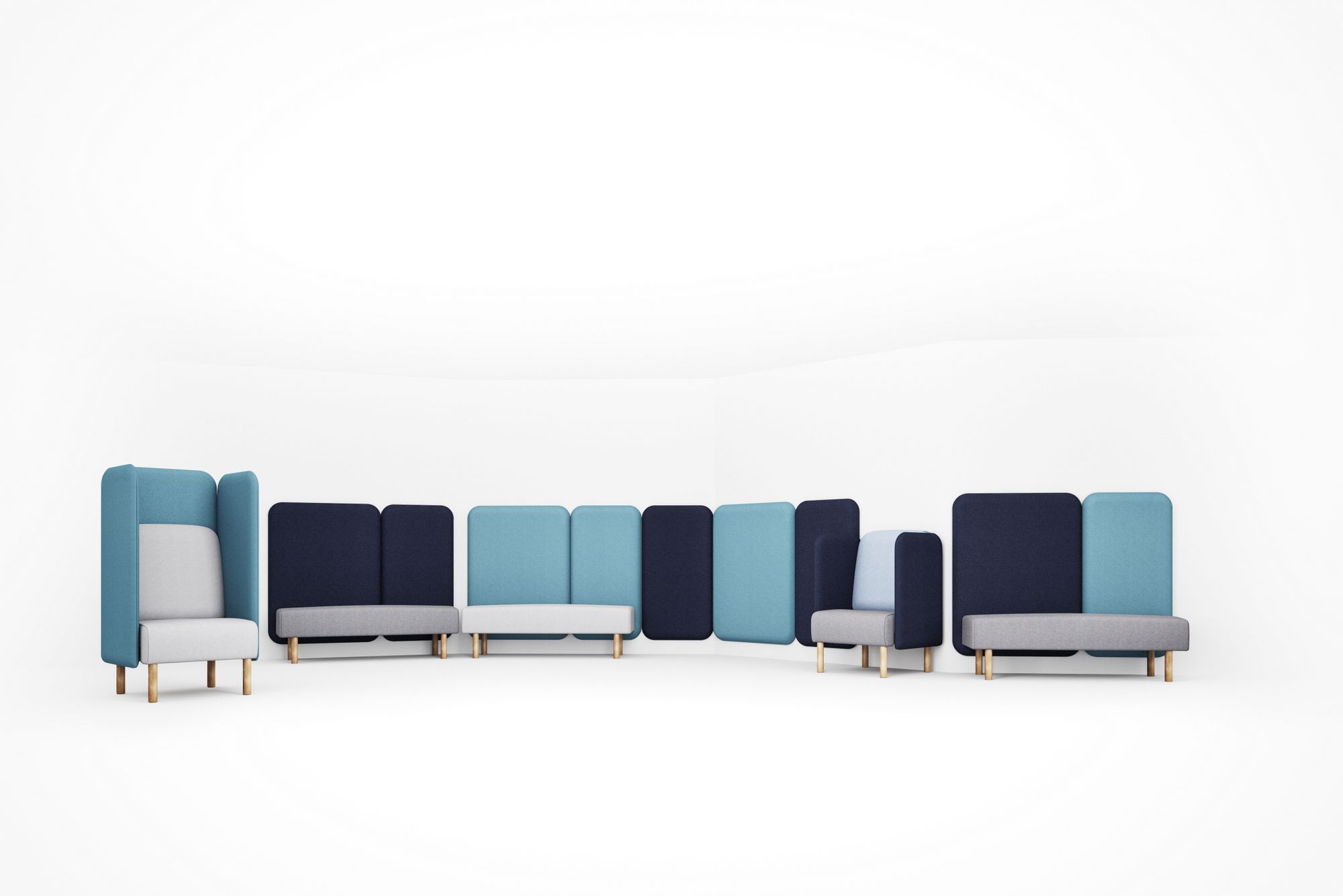 Модульная звукопоглощающая офисная перегородка из ткани Intuit by Softrend август ARCH-00026718 - Вид №2