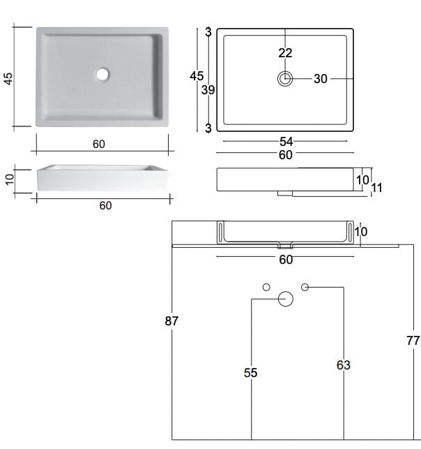 Керамическая прямоугольная столешница Nic канал ARCH-00011535 - Вид №3