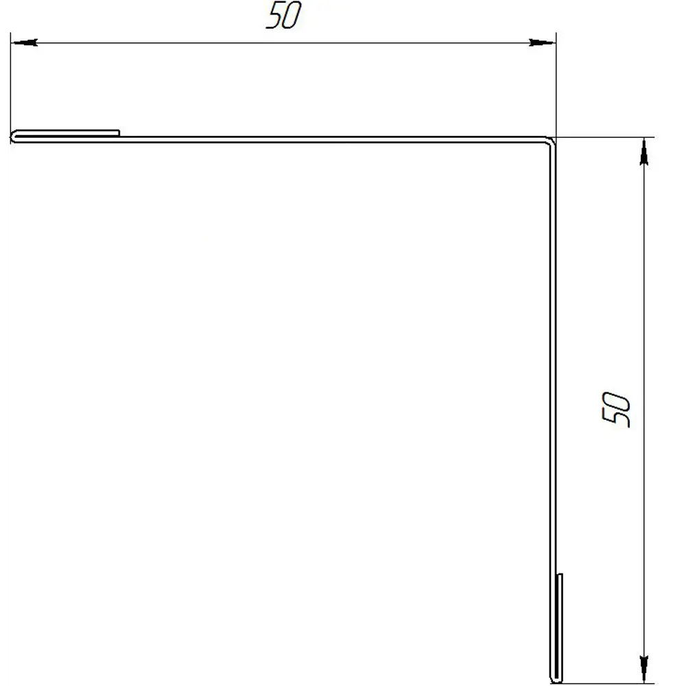 Планка для внутренних углов 50x50 мм 2 м 0.4 мм RAL 7024 серый 84427784 STLM-2048699 Santreyd  - Вид №1