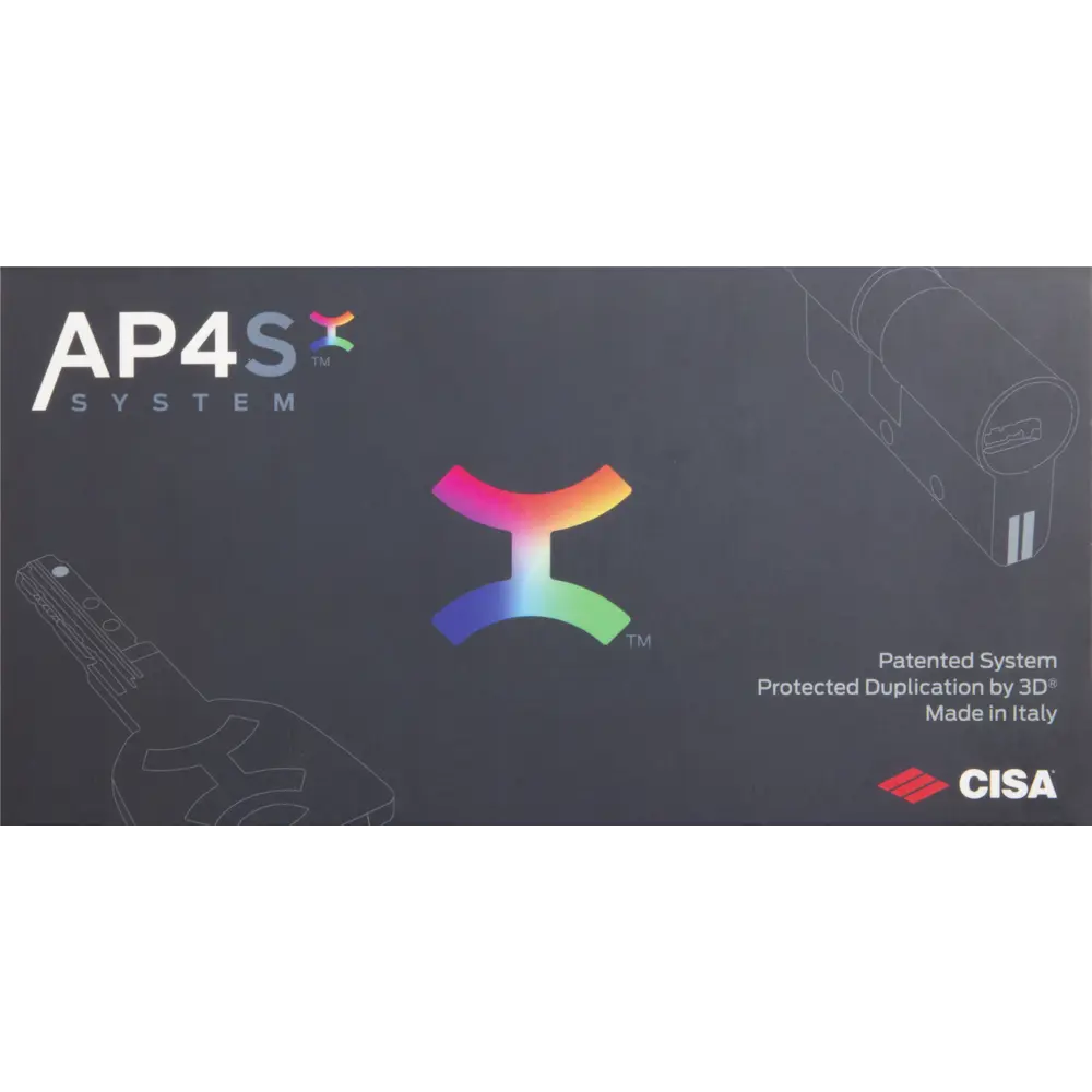 Цилиндр Cisa AP4S 0P3S7-90.66, 45x10x25 мм, ключ/шток, цвет латунь, без вертушки STLM-2066227 - Вид №3