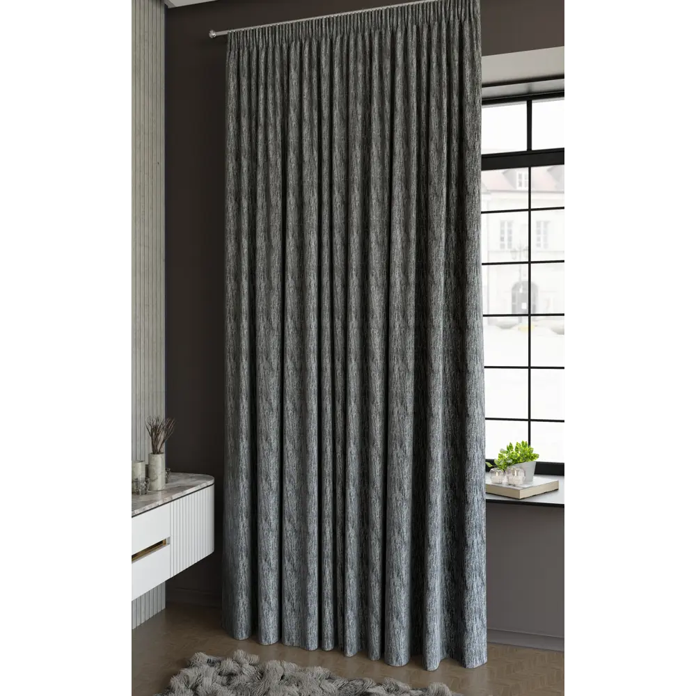 MIAMOZA Штора Торонто на ленте 200×280 см черно-серый жаккард 89398897 STLM-1563842 - Вид №4