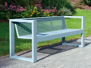 Скамья из нержавеющей стали с подлокотниками