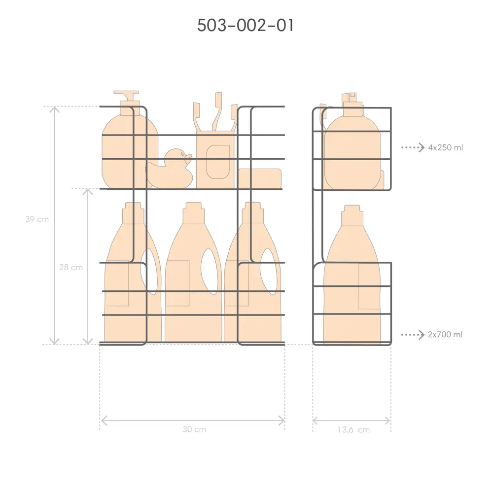 Полка для ванной ЧМЗ Новые горизонты 503-002-01 прямая 2 яруса 13.5x30x39 см цвет хром STLM-2030070 - Вид №10