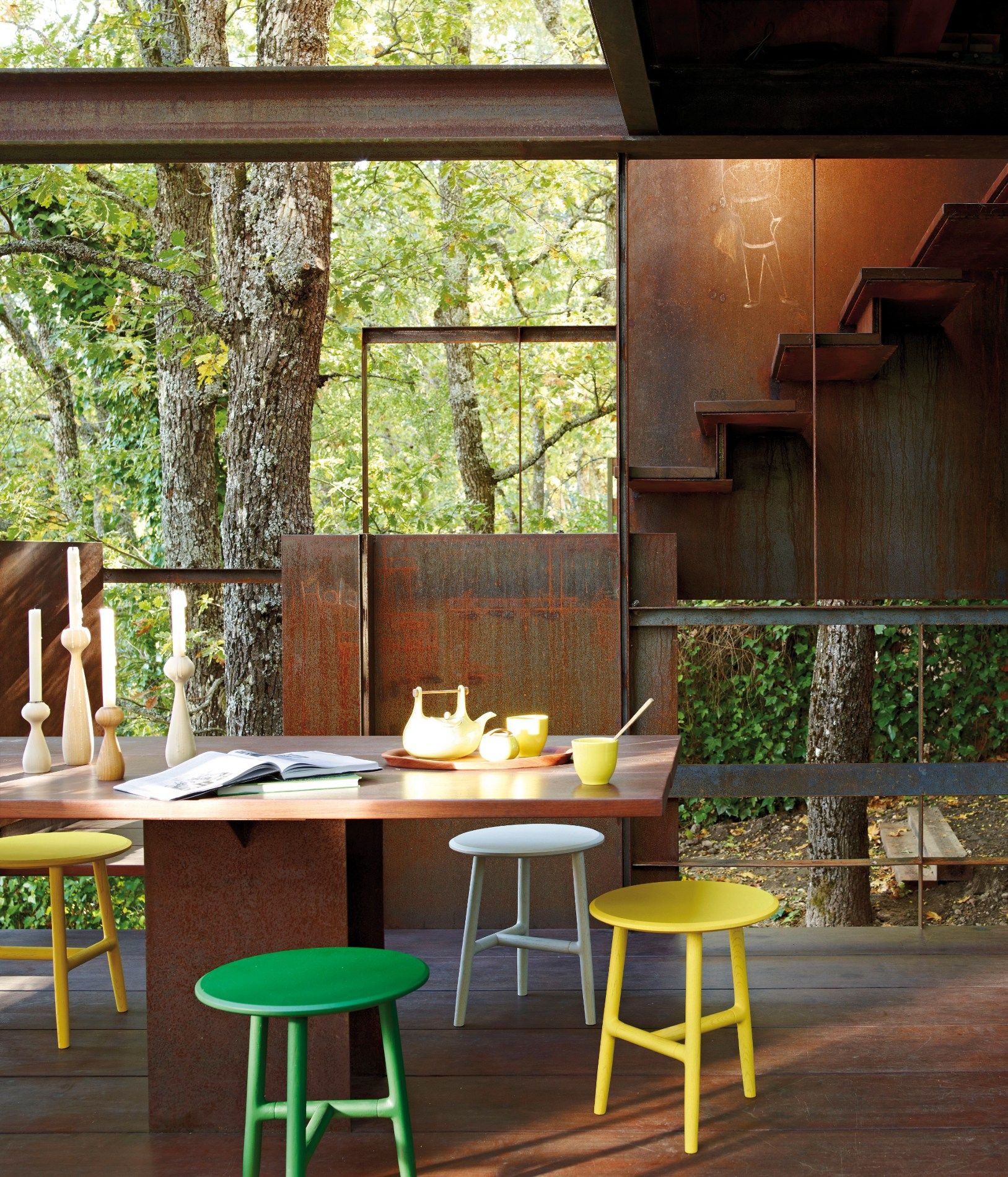 Круглый деревянный журнальный столик SANCAL обнаженная ARCH-00023981 - Вид №6