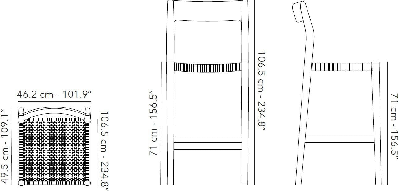 Высокий стул из тикового дерева со спинкой Jardinico Dune ARCH-00051733 - Вид №3