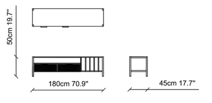 Деревянный шкаф для телевизора с книжной полкой NDESIGN глина ARCH-00022700 - Вид №3
