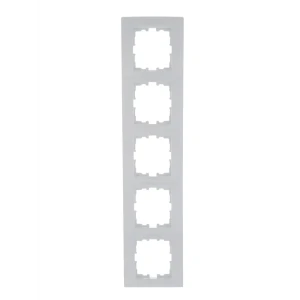 Рамка для розеток и выключателей Lezard Karina 5 постов горизонтальная цвет белый