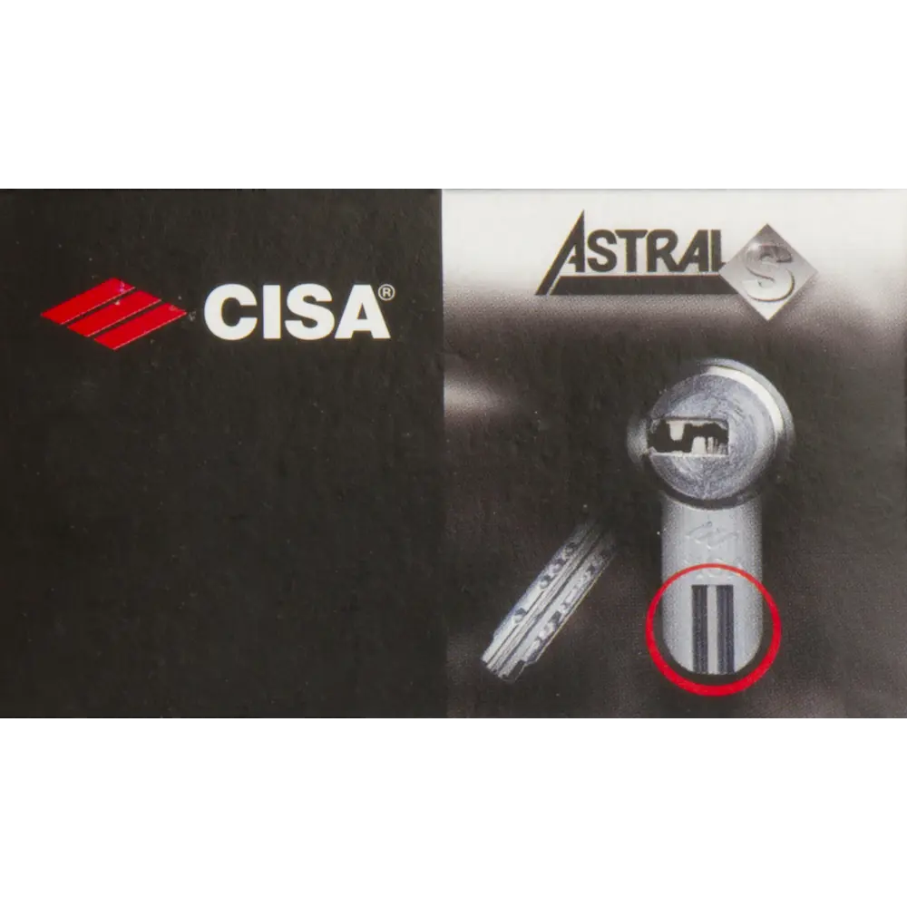 Цилиндр Cisa Astral S ОА3S7-12.00, 35x10x25 мм, ключ/шток, цвет латунь, без вертушки STLM-2175596 - Вид №3