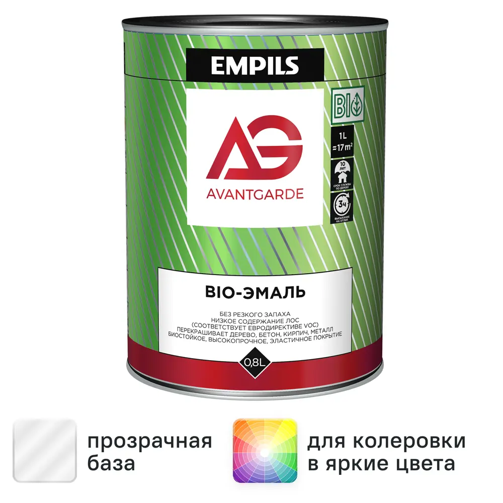 Эмаль по дереву Avantgarde цвет прозрачный 0.8 кг STLM-2048427