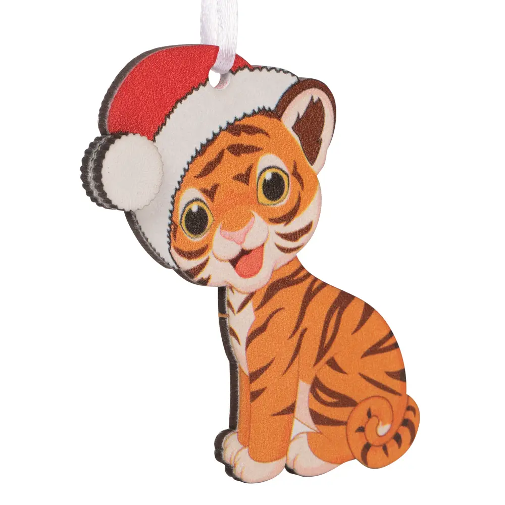 Елочная игрушка Christmas "3D Тигр в шапочке" h6.8 см 82720217 STLM-2063643 Santreyd  - Вид №1