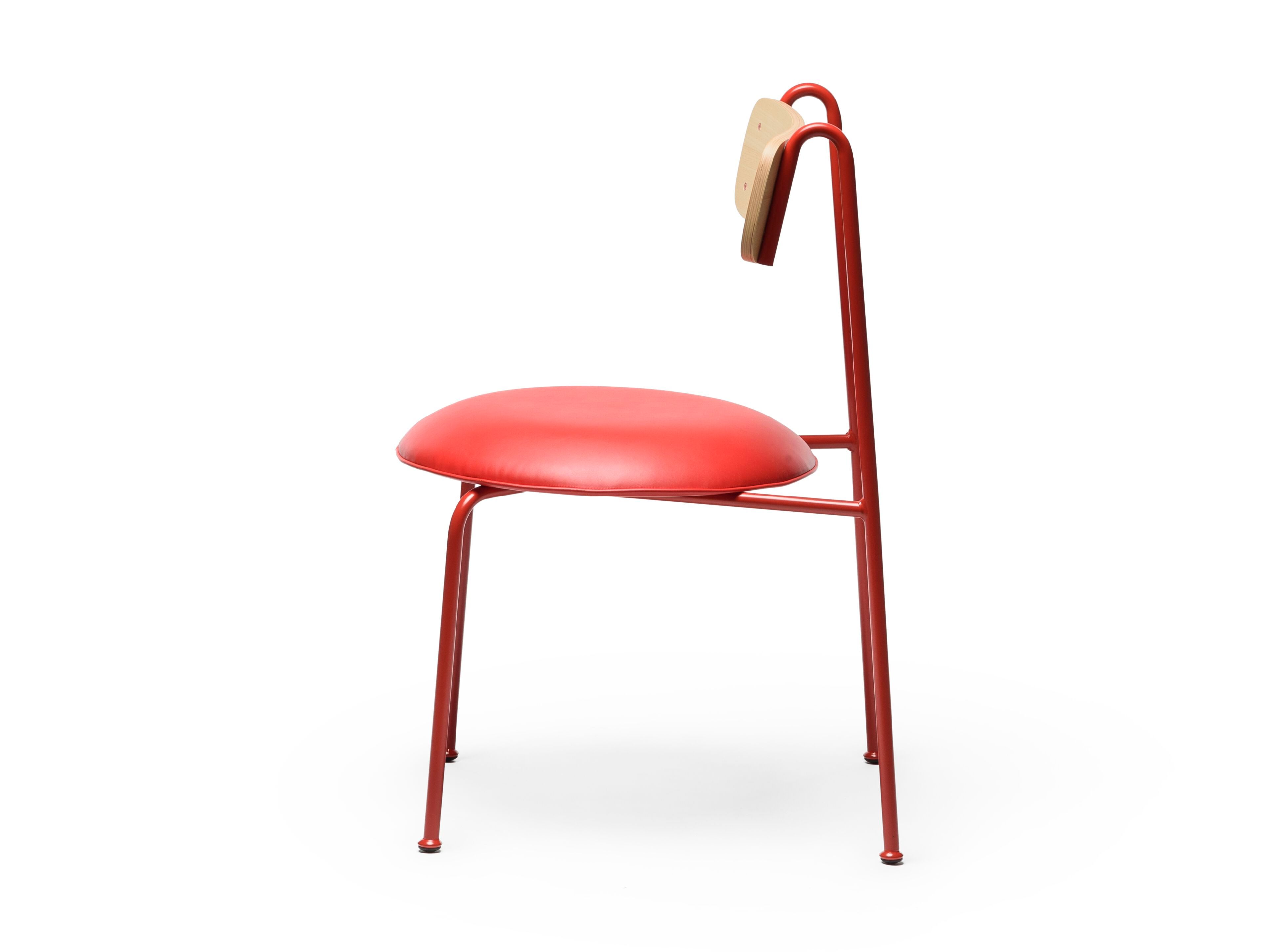 Окрашенный металлический стул со встроенной подушкой из искусственной кожи CHAIRS & MORE Lena ARCH-00091348 - Вид №2